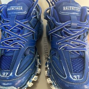 Size 37 Blue Balenciaga royal blue and white extra laces worn once !!